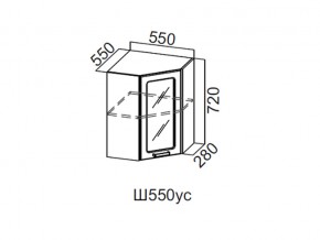 Ш550ус/720 Шкаф навесной 550/720 (угловой со стеклом) в Краснотурьинске - krasnoturinsk.магазин96.com | фото