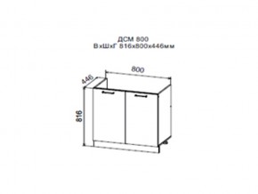 Шкаф нижний ДСМ800 под мойку в Краснотурьинске - krasnoturinsk.магазин96.com | фото